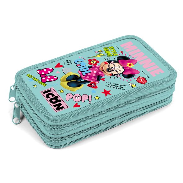 Пенал Hatber 190х110мм 2 отделения на молнии-Минни Маус-( DISNEY) в индив.упак. , 